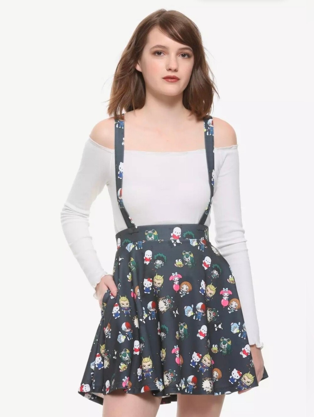 Hot Topic My Hero Academia X Hello Kitty And Friends Characters Suspender Skirt